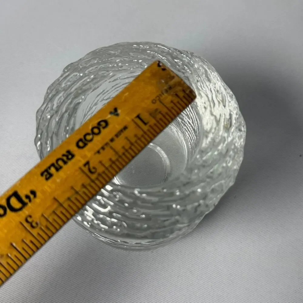 Set of 2 Simon Pearce Echo Lake Wrapped Glass Tealight Votive Candle Holders